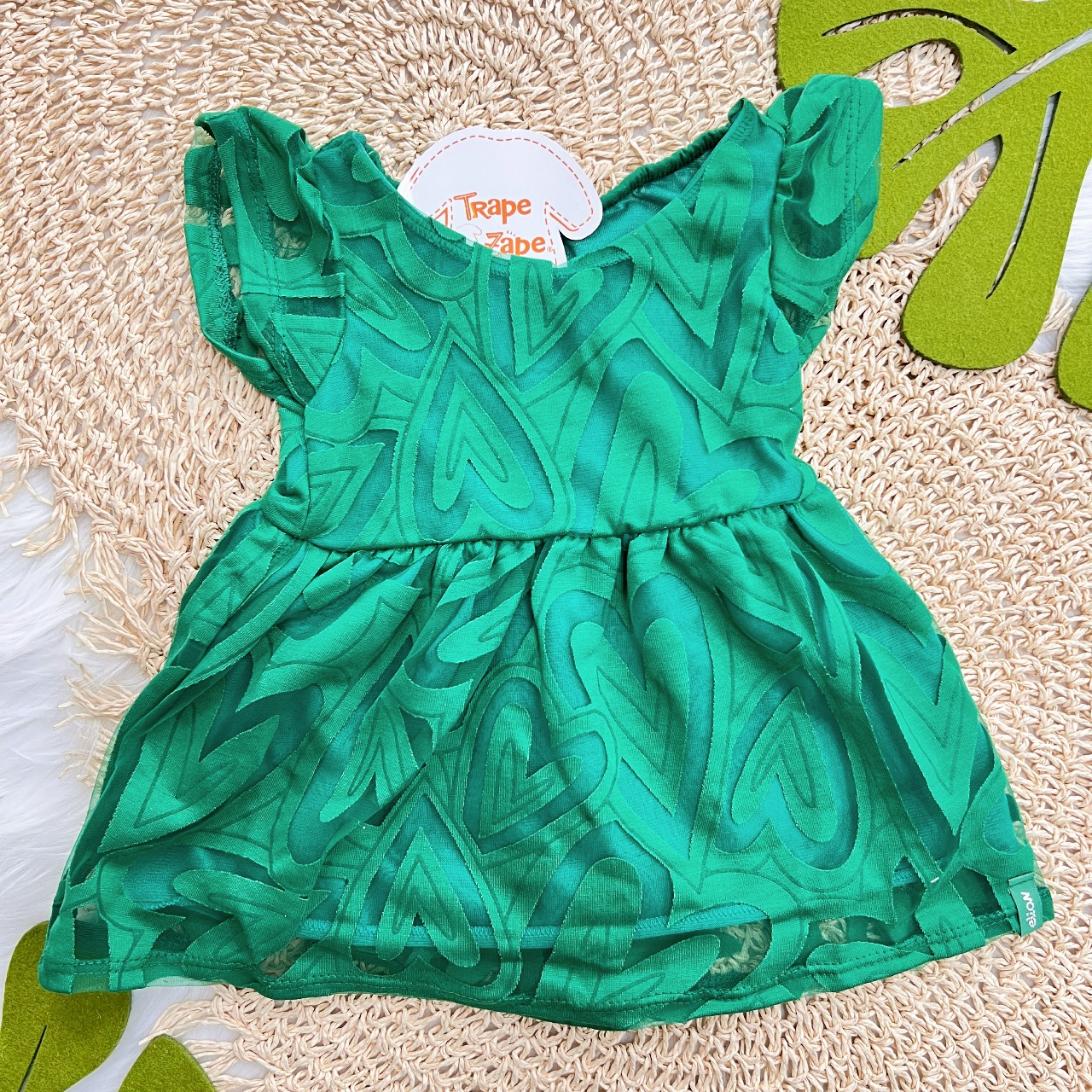Vestido Corações Transparência - Verde